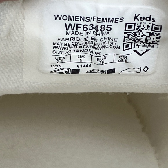 Keds Women’s White/Blue Floral Sneakers WF63485 –  Canvas Lace Up Sneakers 7.5M - Picture 3 of 11